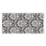 Grey Damask Pattern Print Beach Towel