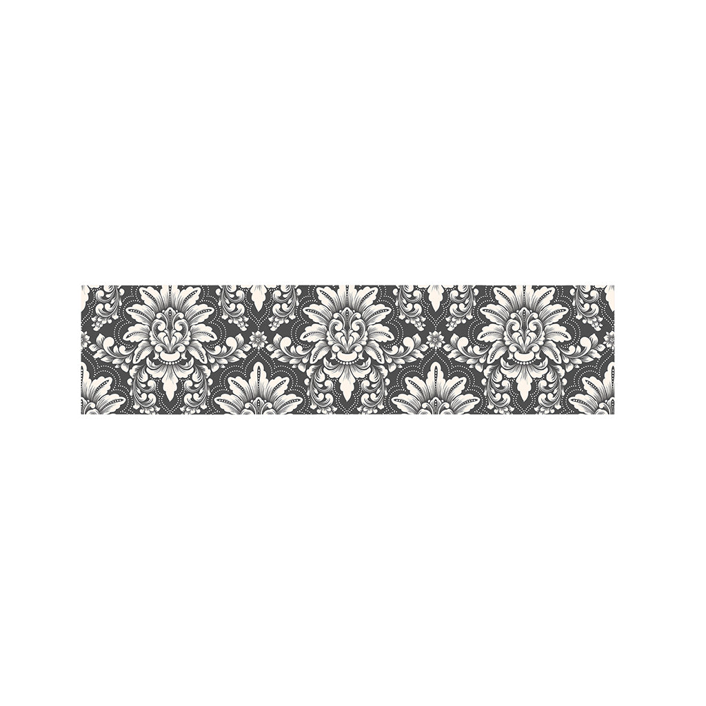 Grey Damask Pattern Print Bed Runner
