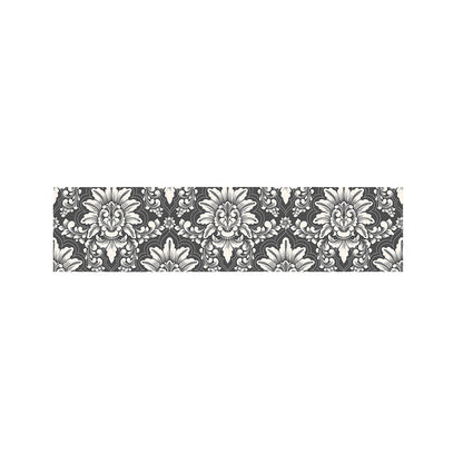 Grey Damask Pattern Print Bed Runner