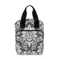 Grey Damask Pattern Print Bible Tote Bag
