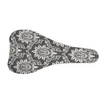Grey Damask Pattern Print Bicycle Seat Cover