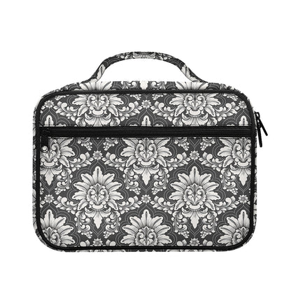 Grey Damask Pattern Print Briefcase Bible Bag