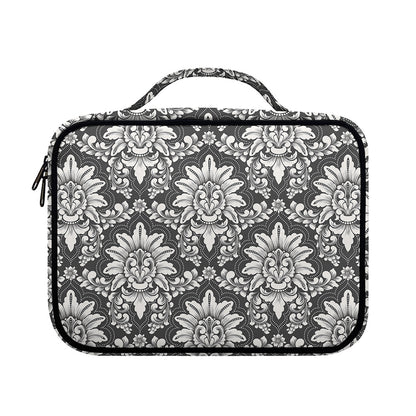 Grey Damask Pattern Print Briefcase Bible Bag