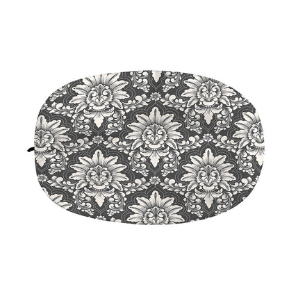 Grey Damask Pattern Print Car Side Mirror Covers