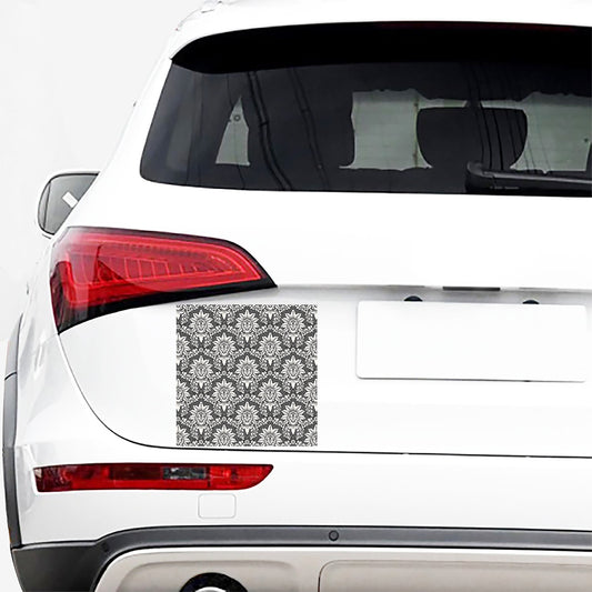 Grey Damask Pattern Print Car Sticker