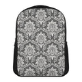 Grey Damask Pattern Print Casual Backpack