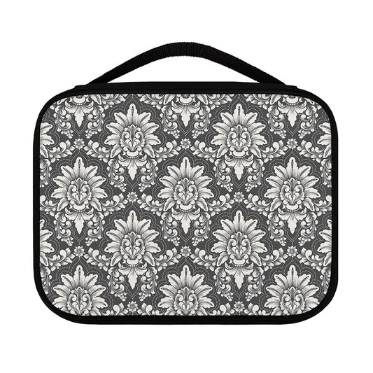Grey Damask Pattern Print Classic Bible Case