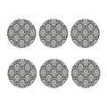 Grey Damask Pattern Print Coaster Set