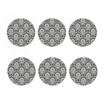 Grey Damask Pattern Print Coaster Set