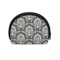 Grey Damask Pattern Print Coin Purse
