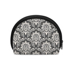 Grey Damask Pattern Print Coin Purse