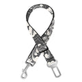 Grey Damask Pattern Print Dog Seat Belt