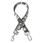 Grey Damask Pattern Print Dog Seat Belt