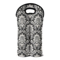 Grey Damask Pattern Print Double Neoprene Wine Tote