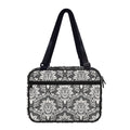 Grey Damask Pattern Print Double Strap Bible Bag