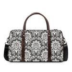 Grey Damask Pattern Print Duffle Bag