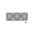 Grey Damask Pattern Print Extended Mouse Pad