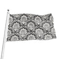 Grey Damask Pattern Print Flag