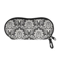 Grey Damask Pattern Print Glasses Case