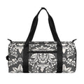 Grey Damask Pattern Print Gym Bag