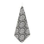 Grey Damask Pattern Print Hand Towel