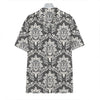 Grey Damask Pattern Print Hawaiian Shirt
