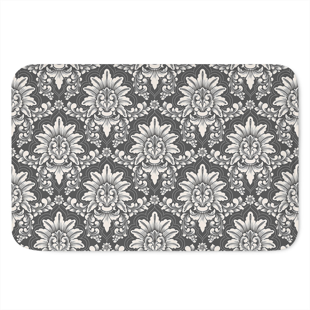 Grey Damask Pattern Print Indoor Door Mat