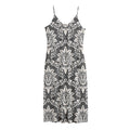 Grey Damask Pattern Print Jersey Midi Cami Dress