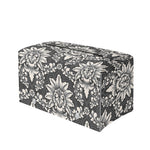 Grey Damask Pattern Print Leather Tissue Box Cover