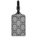 Grey Damask Pattern Print Luggage Tag