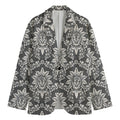 Grey Damask Pattern Print Men's Blazer