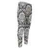 Grey Damask Pattern Print Men's Compression Pants