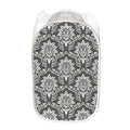 Grey Damask Pattern Print Mesh Laundry Hamper