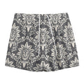 Grey Damask Pattern Print Mesh Shorts