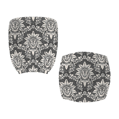 Grey Damask Pattern Print Office Chair Cover