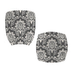 Grey Damask Pattern Print Office Chair Cover