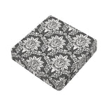 Grey Damask Pattern Print Outdoor Seat Cushion Cover