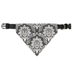Grey Damask Pattern Print Over The Collar Dog Bandana