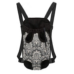 Grey Damask Pattern Print Pet Carrier Backpack