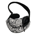 Grey Damask Pattern Print Pet Sling Carrier