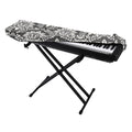 Grey Damask Pattern Print Piano Keyboard Cover
