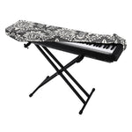 Grey Damask Pattern Print Piano Keyboard Cover