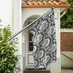Grey Damask Pattern Print Polyester Flag