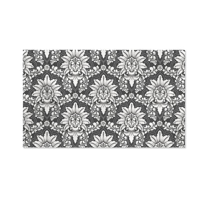 Grey Damask Pattern Print Polyester Flag