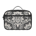Grey Damask Pattern Print Portable Lunch Bag