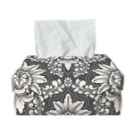 Grey Damask Pattern Print Rectangle Tissue Box Cover