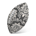 Grey Damask Pattern Print Rugby Ball