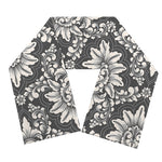 Grey Damask Pattern Print Scarf