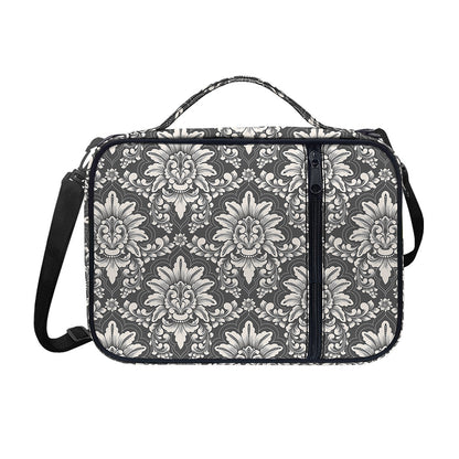 Grey Damask Pattern Print Shoulder Strap Bible Bag