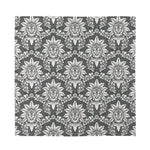 Grey Damask Pattern Print Silk Bandana